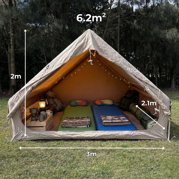 Titan Air Tent (3-4 Person)- Inflatable Camping Tent - BEIGE