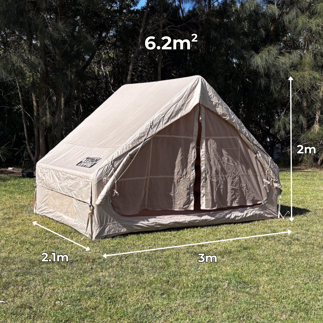 Titan Air Tent (3-4 Person)- Inflatable Camping Tent - BEIGE